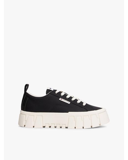 Tommy Hilfiger White Logo Tab Platform Cleat Trainers