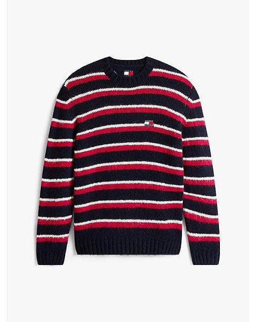 Tommy Hilfiger Gestreepte Trui Met Alpaca En Tommy-Badge in het Blue voor heren