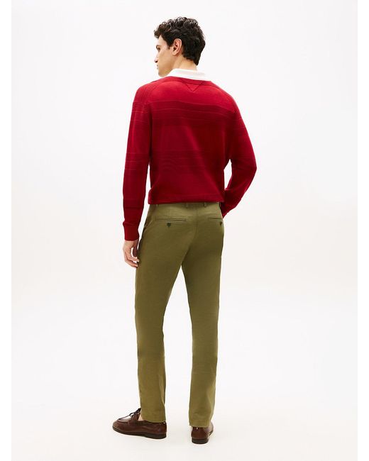 Tommy Hilfiger Green 1985 Bleecker Slim Twill Chinos for men