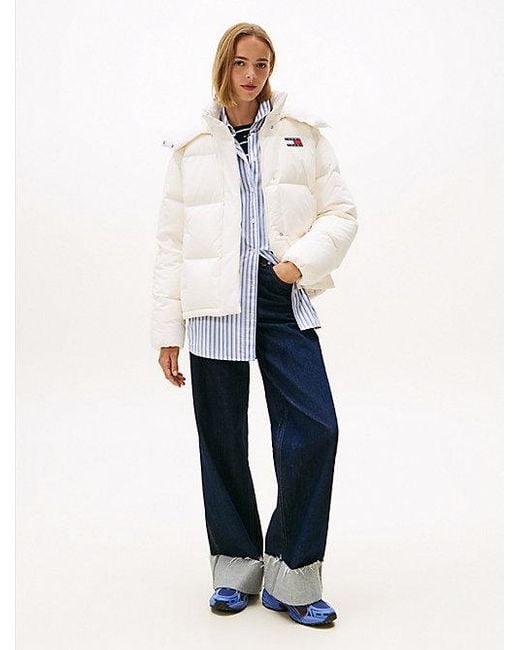 Tommy Hilfiger Alaska Pufferjack Met Donsvulling En Capuchon in het White