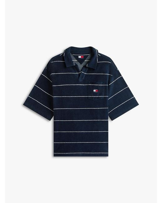 Tommy Hilfiger Blue 90S Regular Fit Towelling Terry Polo Shirt for men