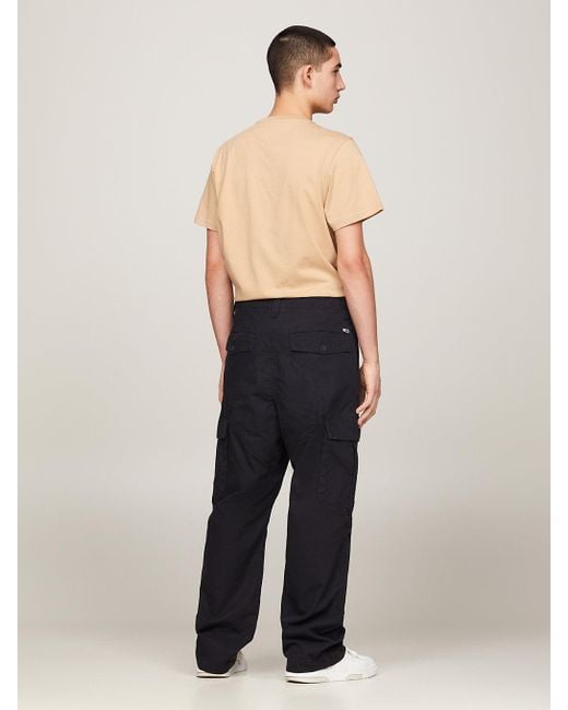 Tommy Hilfiger Black Aiden Baggy Cargo Trousers for men