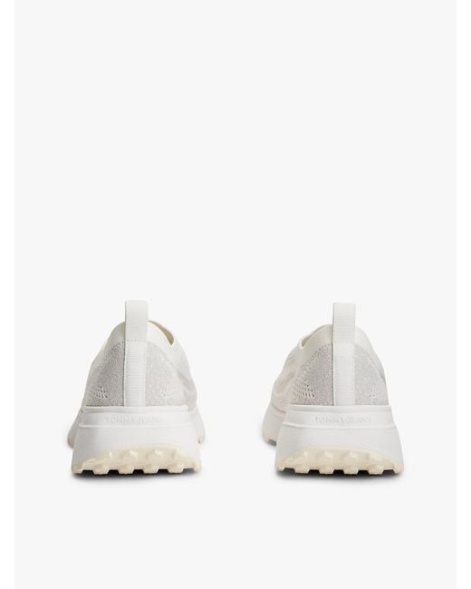 Tommy Hilfiger White Logo Knit Cleat Slip-On Trainers