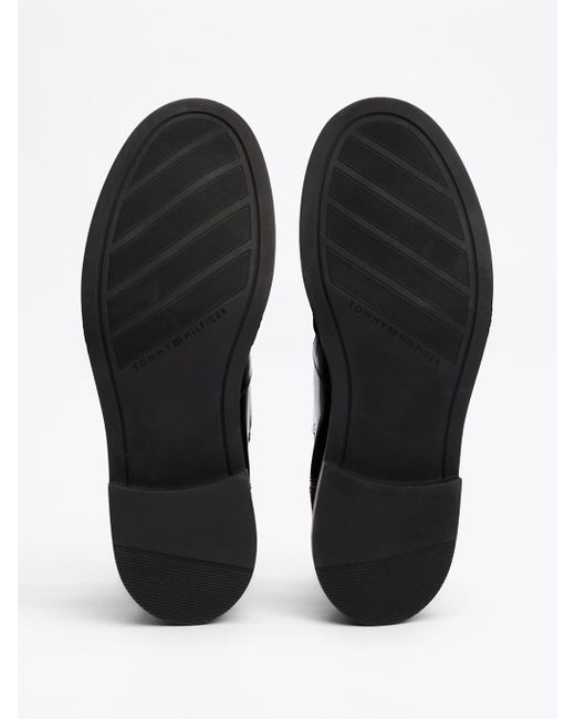 tommy hilfiger black patent boots