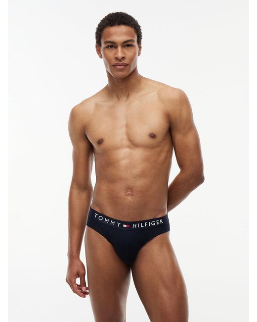 Tommy Hilfiger Blue 3-Pack Th Original Logo Waistband Briefs for men