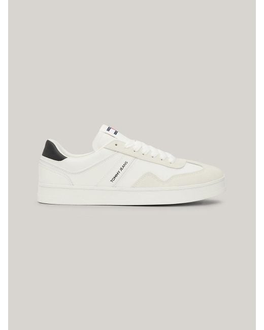 Tommy Hilfiger White Retro Suede Cupsole Trainers for men
