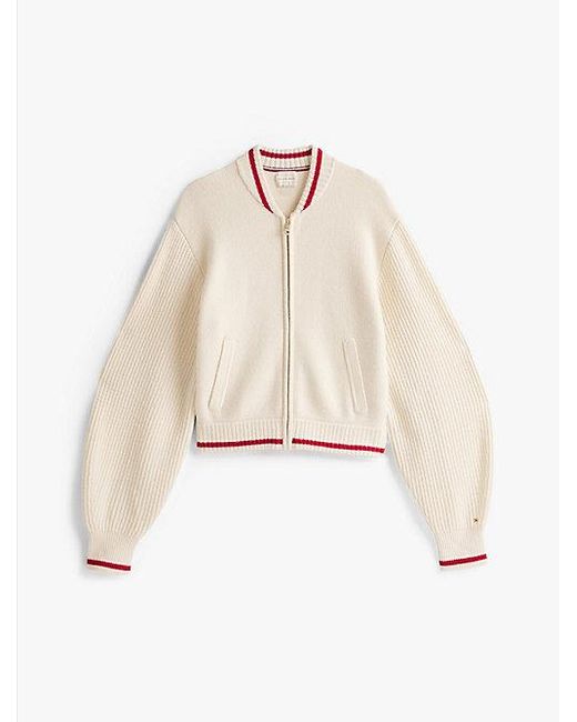 Tommy Hilfiger The Sofia Capsule Bomberjack Van Wolmix in het White