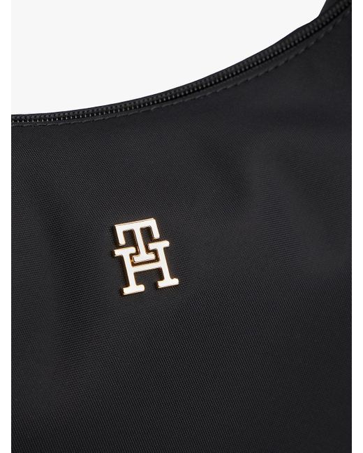 Borsa Con Placchetta E Monogramma Th di Tommy Hilfiger in Black