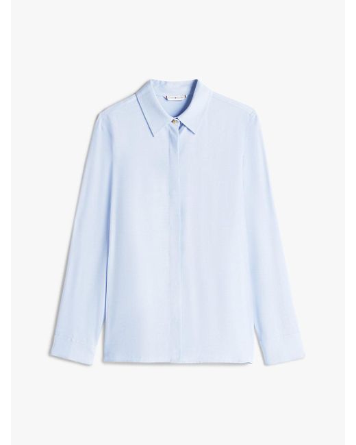 Camicia Relaxed Fit Con Bottoni Dorati di Tommy Hilfiger in Blue