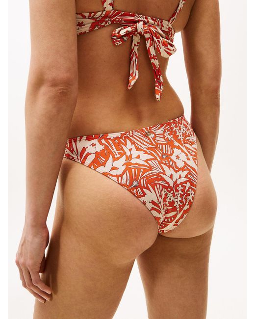 Tommy Hilfiger White Tropical Print Cheeky Bikini Bottoms