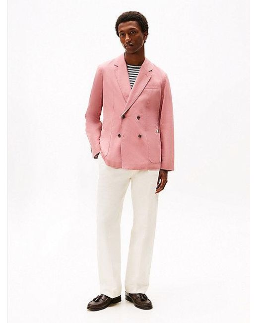 Tommy Hilfiger Smart-Casual Regular Fit Washed Blazer in het Pink voor heren