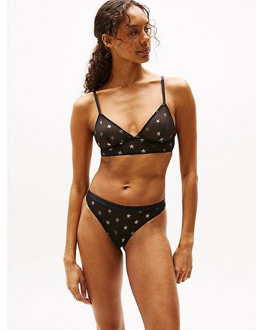Bralette Tipo Corpiño De Malla Con Estrellas Tommy Hilfiger de color Blue