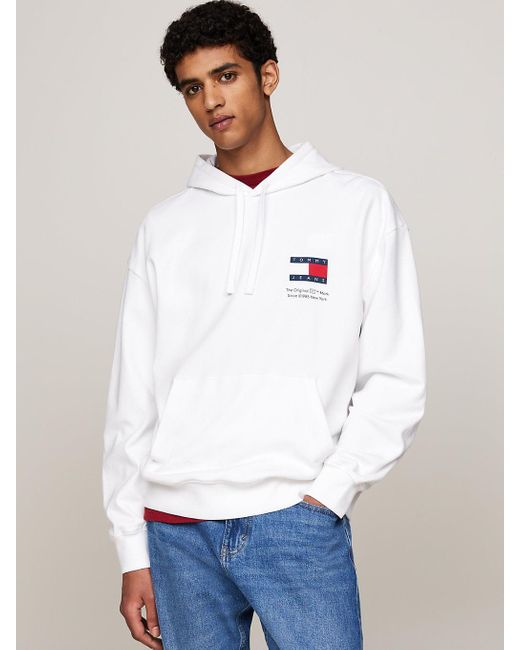 Tommy Hilfiger White Back Graphic Relaxed Hoody for men