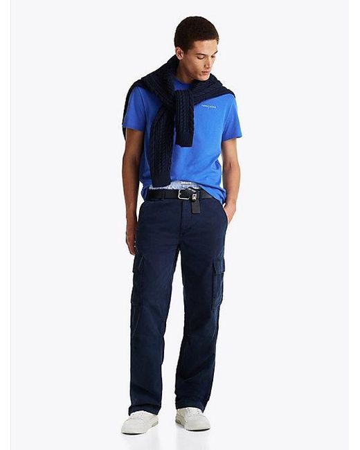 Camiseta De Corte Slim Con Logo Tommy Hilfiger de hombre de color Blue