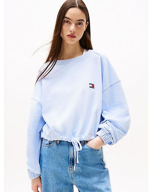 Tommy Hilfiger Boxy Fit Sweatshirt Met Tommy-Badge in het Blue