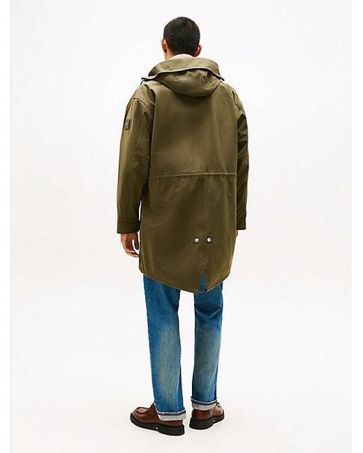 Tommy Hilfiger Winddichte Parka Met Capuchon En Logopatch in het Blue voor heren