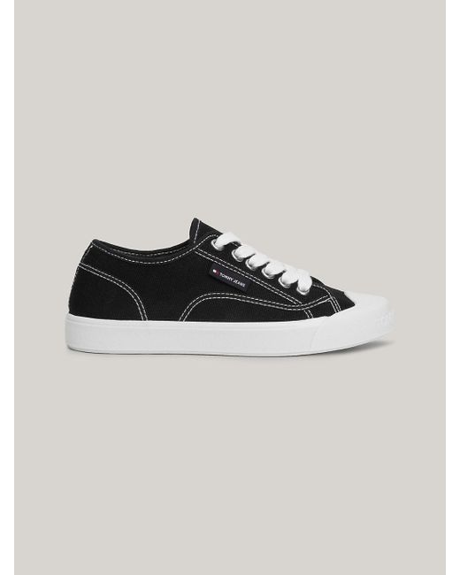 Tommy Hilfiger Black Canvas Logo Lace-up Trainers