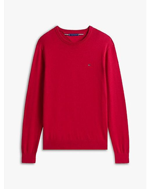 Tommy Hilfiger Trui Met Ronde Hals En Geborduurde Vlag in het Red voor heren