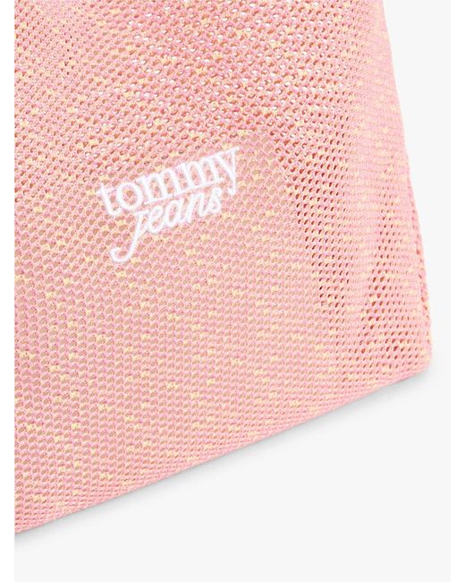 Tommy Hilfiger Pink Woven Hobo Bag
