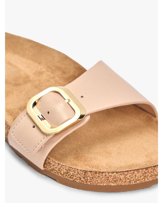 Tommy Hilfiger White Cork Footbed Slip-On Sandals