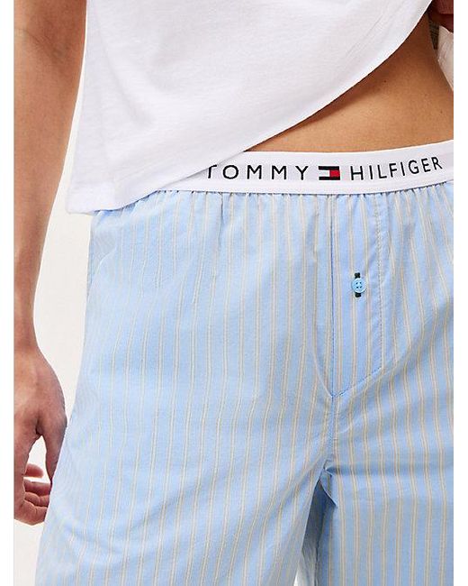 Pantalón De Pijama Essential De Popelín Tommy Hilfiger de color Blue