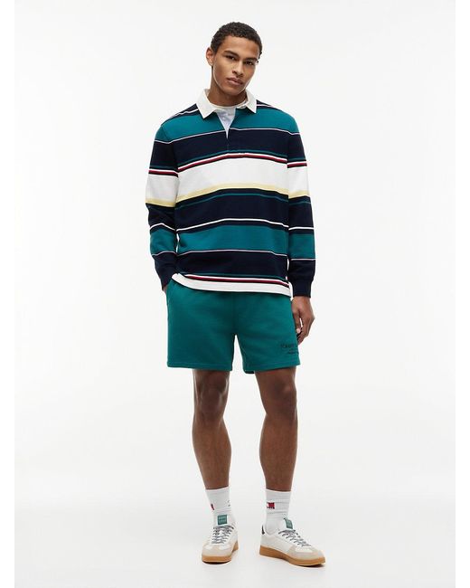Tommy Hilfiger Blue Relaxed Fit Mixed Stripe Rugby Shirt for men
