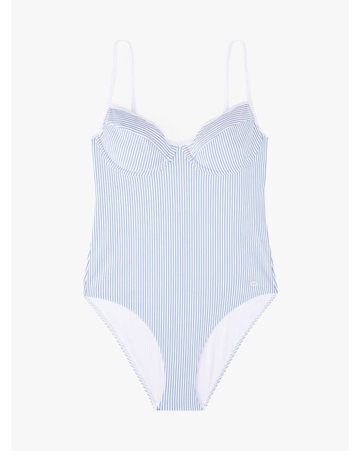 Tommy Hilfiger White Textured Demi Cup Swimsuit