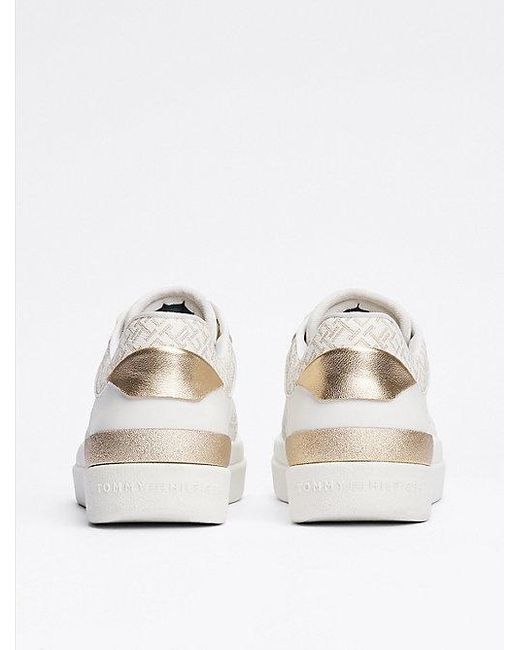 Tommy Hilfiger Leren Sneaker Met Th-Monogram in het White