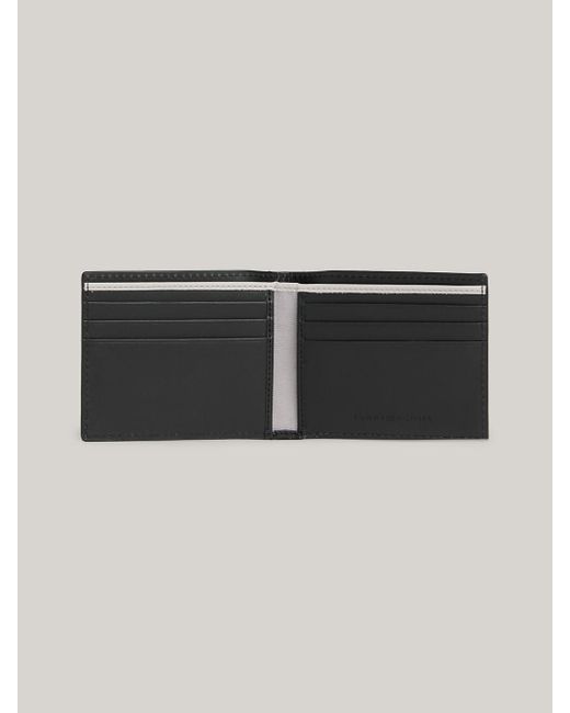 Petit portefeuille en cuir à monogramme TH Tommy Hilfiger pour homme en coloris Black