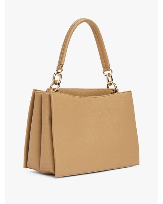 Borsa Tote Zigrinata A Tracolla di Tommy Hilfiger in Natural