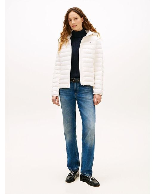 Tommy Hilfiger Blue Lightweight Slim Water Repellent Down Jacket