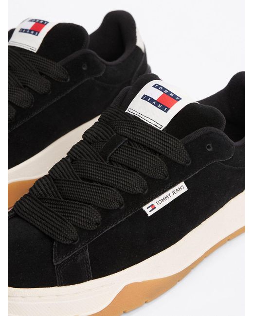 Baskets En Daim À Lacets Tommy Hilfiger en coloris Black