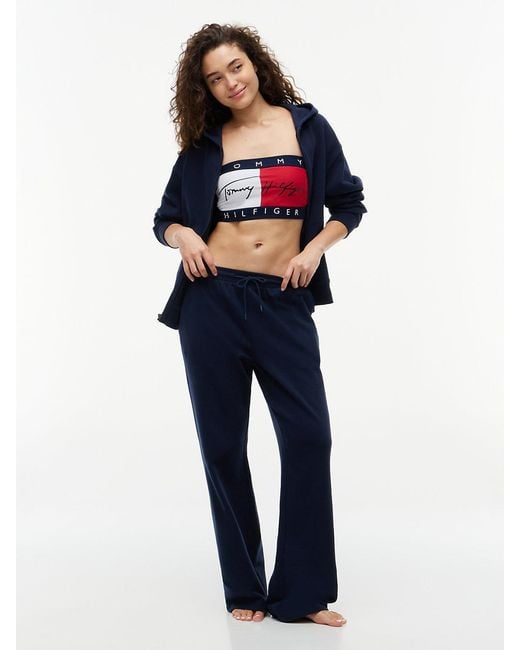 Tommy Hilfiger Blue Heritage Logo Colour-blocked Bandeau