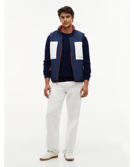 Tommy Hilfiger Blue Reversible Zip-Thru Regatta Gilet for men