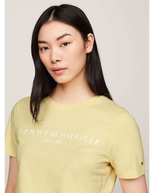 Tommy Hilfiger Yellow Curve Signature Logo Flag T-shirt