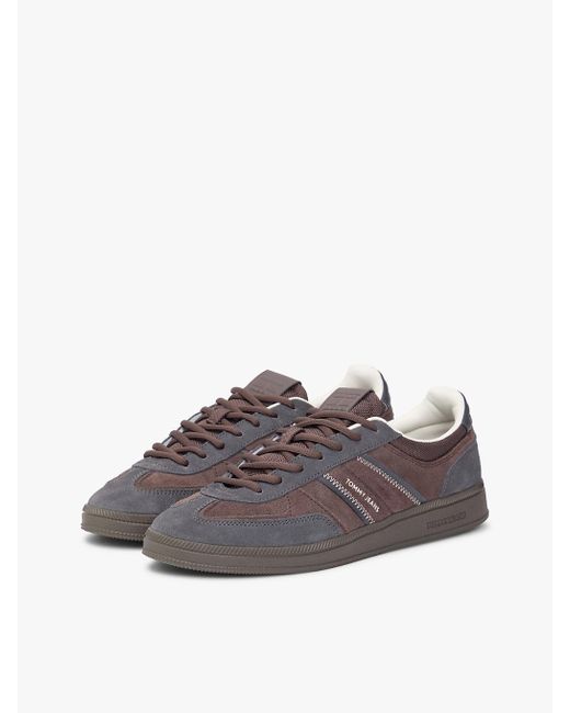 Tommy Hilfiger Brown The Greenwich Suede Logo Trainers for men