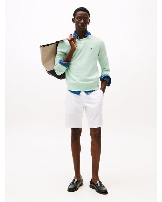 Pullover Con Bandierina Ricamata di Tommy Hilfiger in Green da Uomo