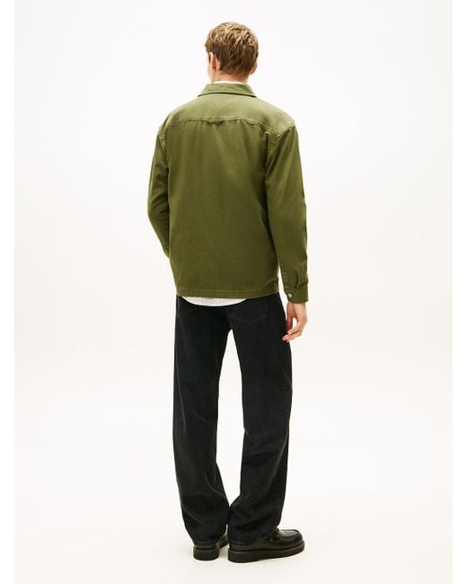Sopracamicia Oversize Con Distintivo Tommy di Tommy Hilfiger in Green da Uomo