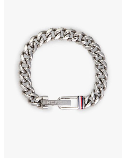 Bracciale A Maglie Regolabili di Tommy Hilfiger in Metallic da Uomo