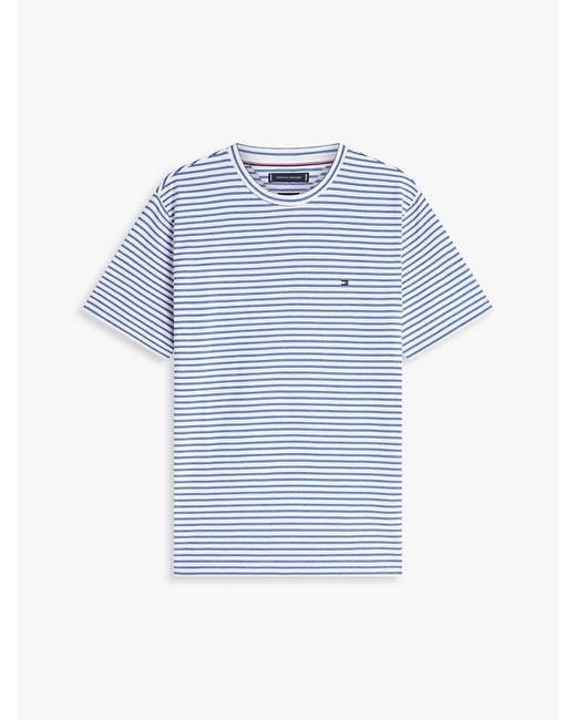 Tommy Hilfiger Blue Flag Embroidery Stripe Jersey T-Shirt for men