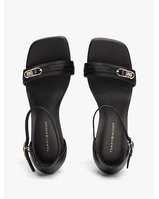 Tommy Hilfiger Sandaal Van Leer Met Bandje En Hoge Hak in het Black