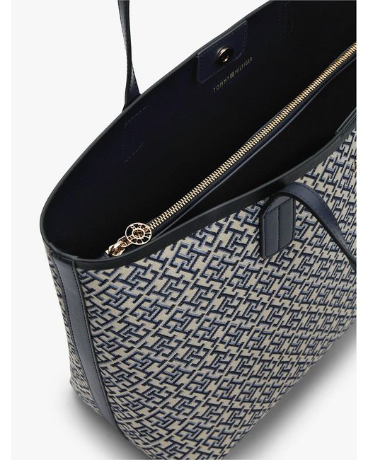 Tommy Hilfiger Gray Hilfiger Icon Th Monogram Jacquard Tote Bag