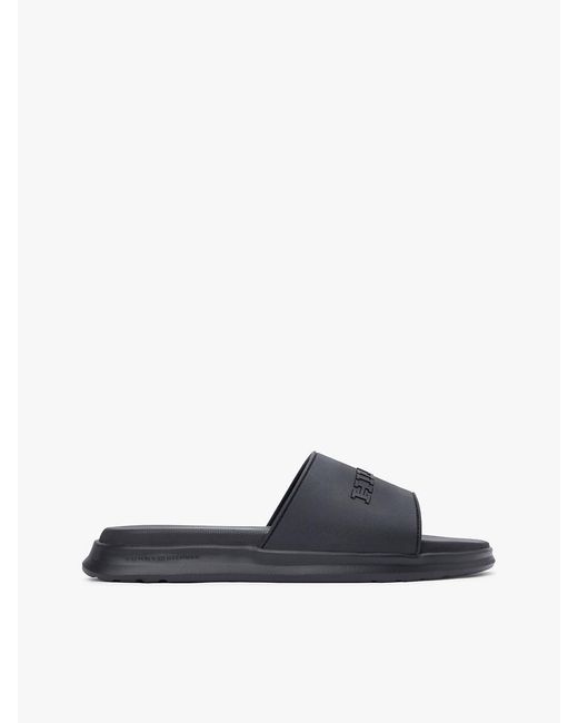 Tommy Hilfiger White Hilfiger Monotype Pool Slides for men