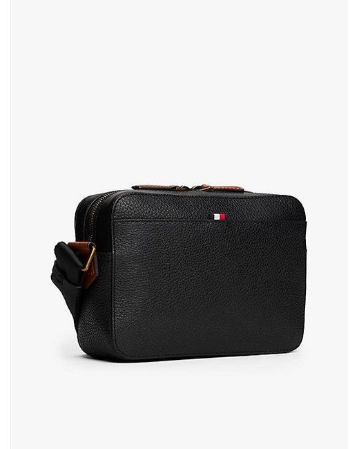 Tommy Hilfiger Casual Crossbodytas Van Leer in het Black voor heren