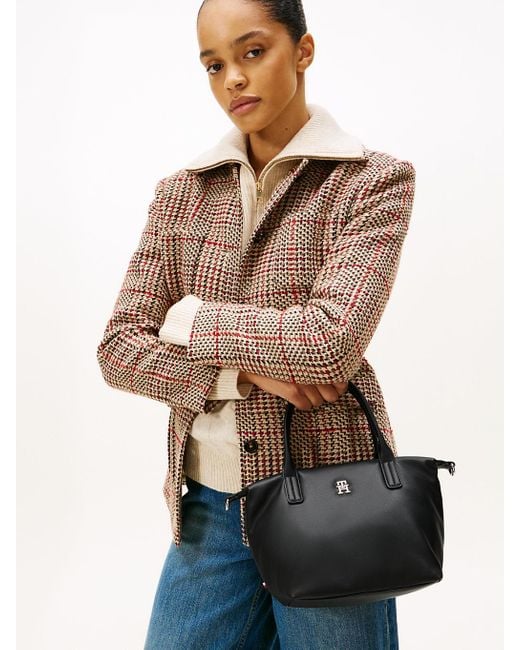 Tommy Hilfiger Black Th Monogram Crossbody Tote Bag