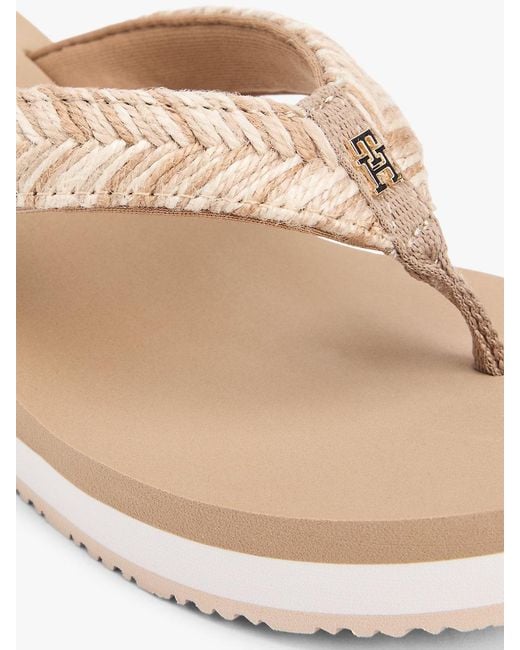 Tommy Hilfiger Natural Rope Strap Wedge Flip-Flops