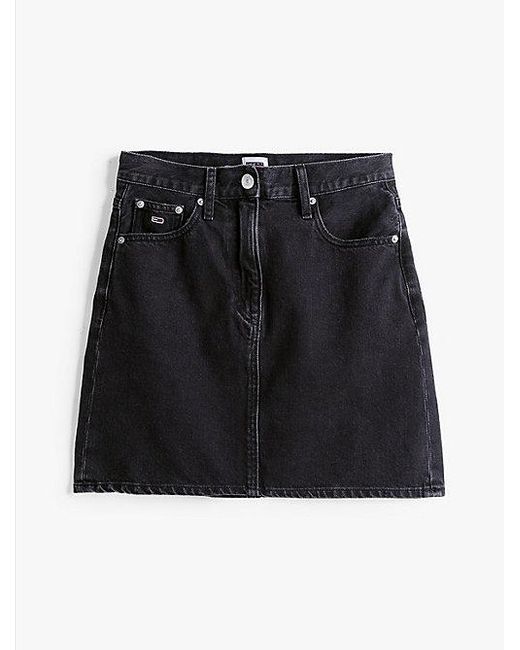 Minifalda Vaquera Regular Mom Tommy Hilfiger de color Black