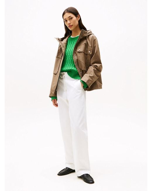 Tommy Hilfiger Green Oversized Pocket Relaxed Parka
