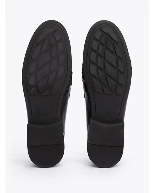 Tommy Hilfiger White Th Monogram Leather Pleated Loafers