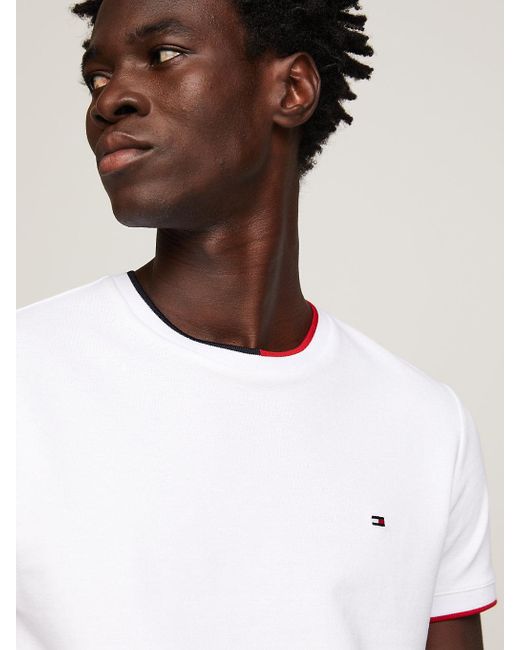 Tommy Hilfiger Tipped Slim Fit Polo T Shirt White